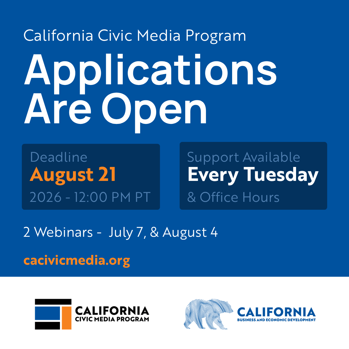 California Civic Media Program Applications Are Open